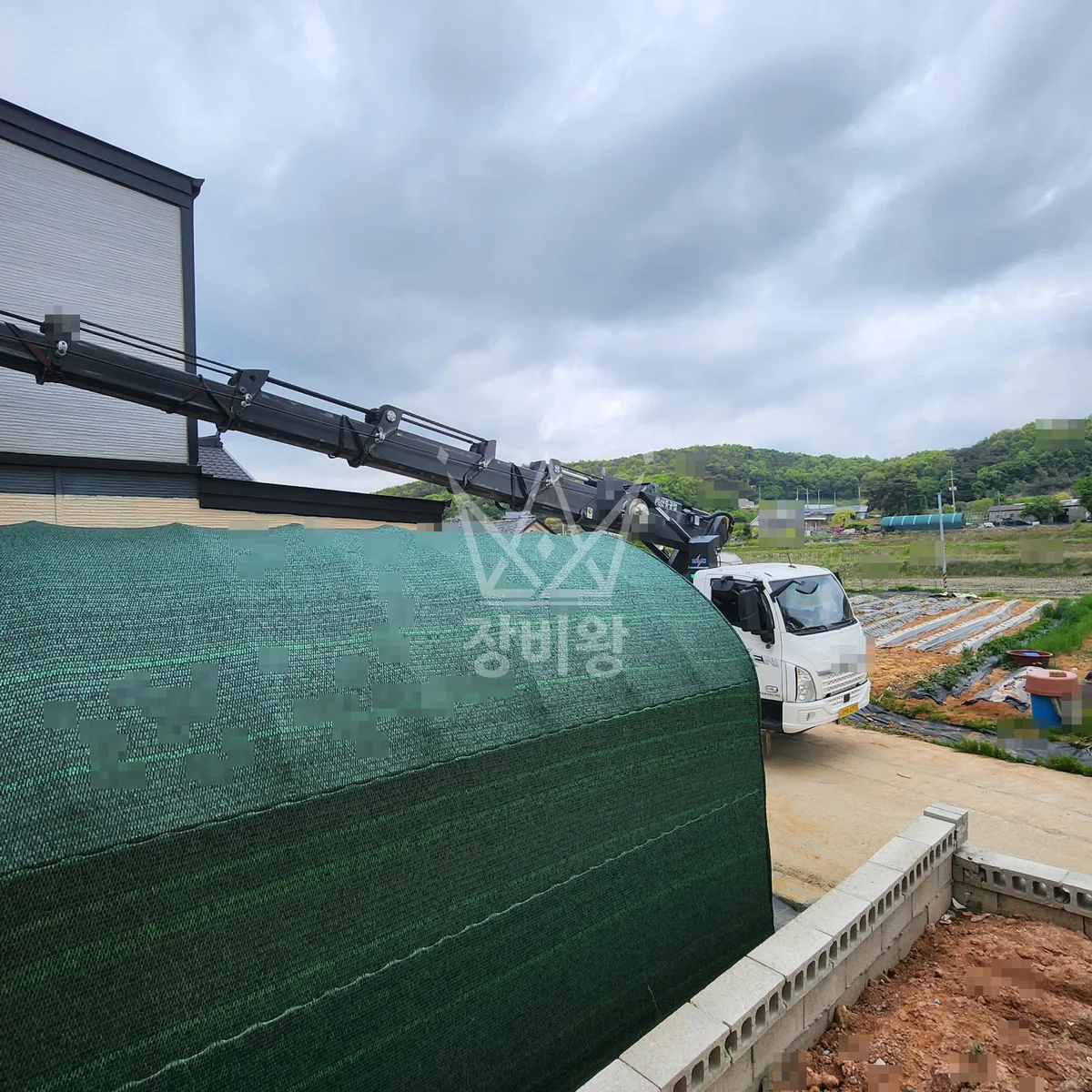 인천 강화군 스카이차 조경 작업 현장