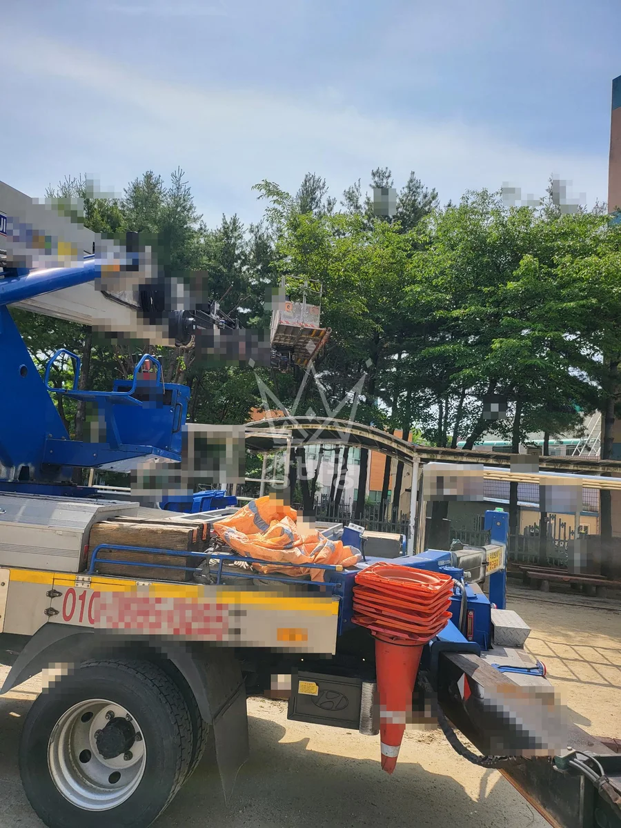대전 서구 우명동 스카이차 외벽 작업 작업 현장
