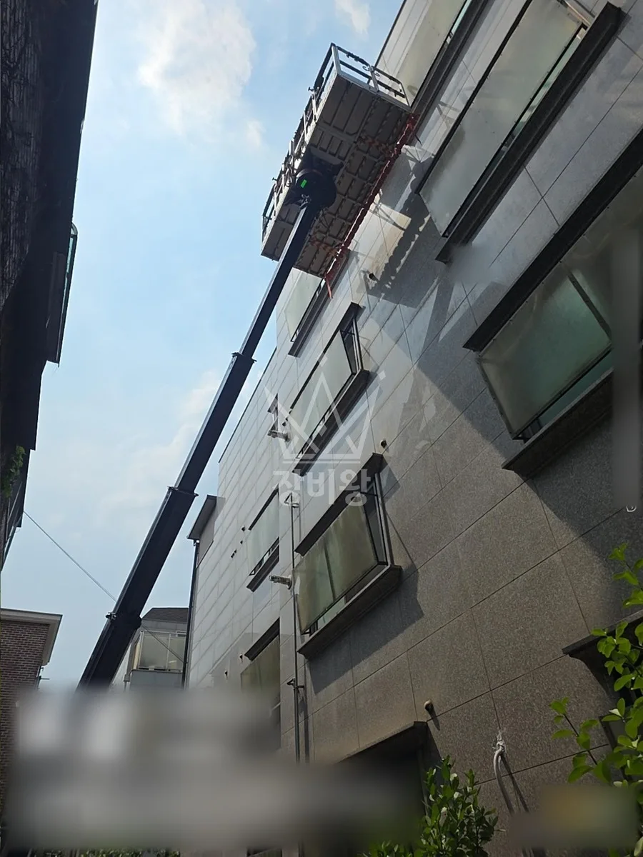 서울 서대문구 스카이차 외벽 작업 작업 현장