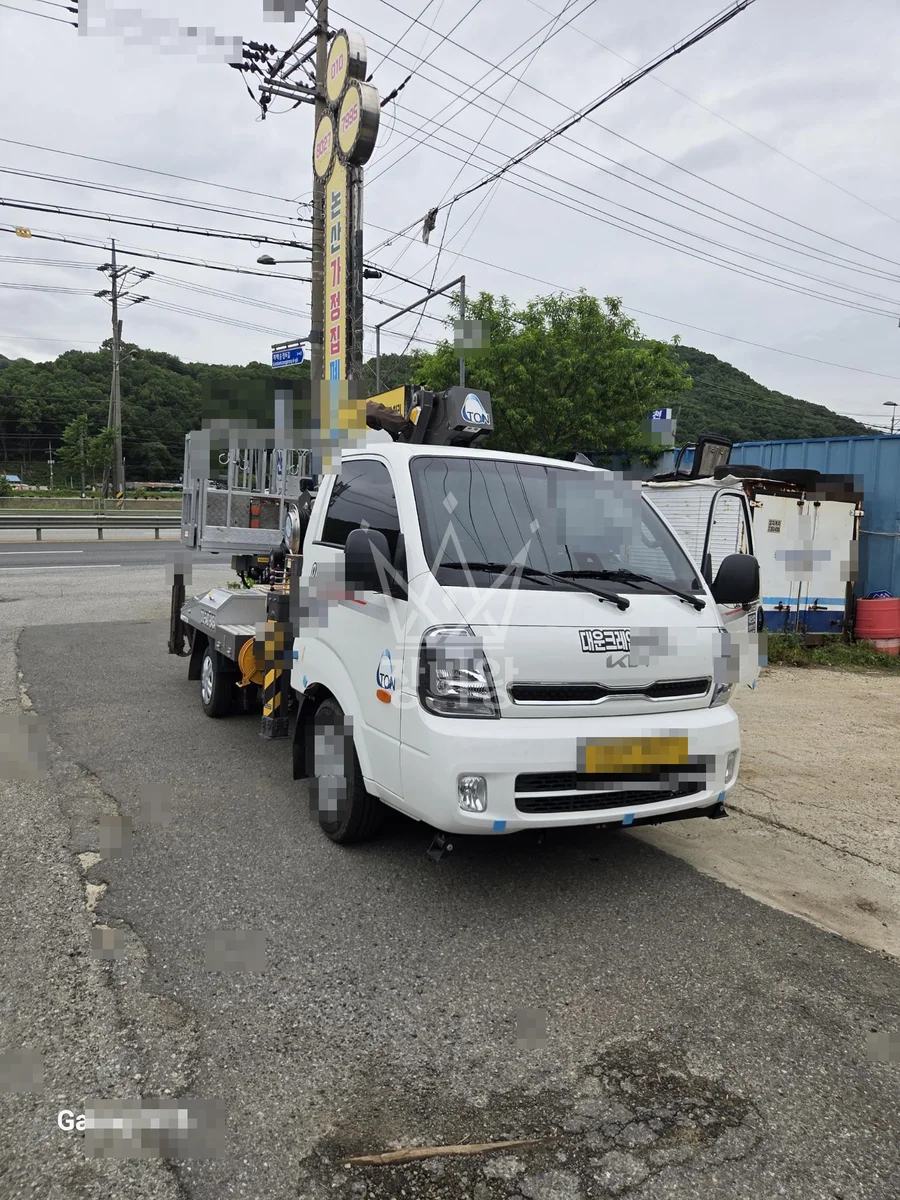 충남 논산시 벌곡면 스카이차 철골 작업 현장