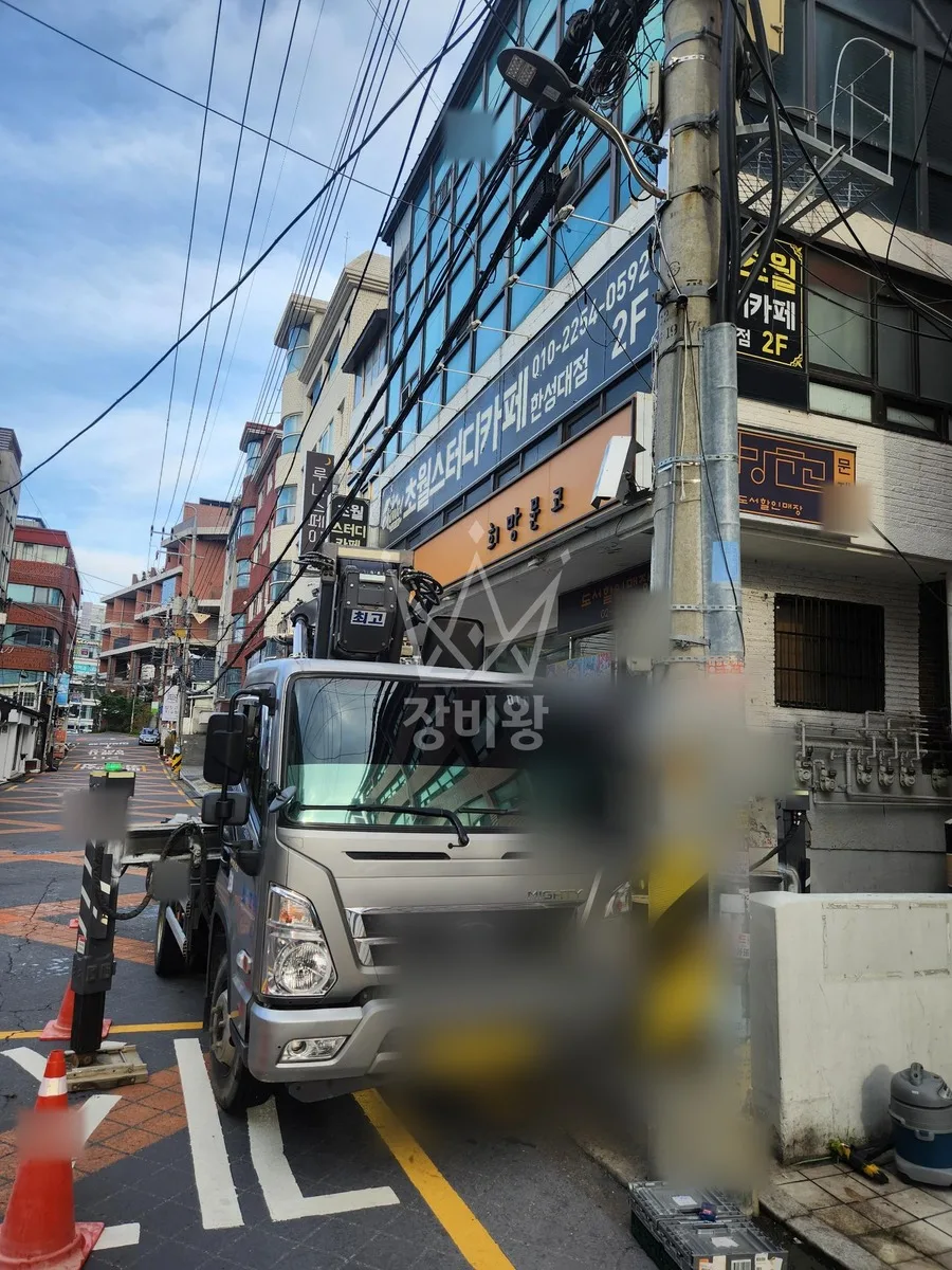 서울 성북구 성북동 스카이차 외벽 작업 작업 현장