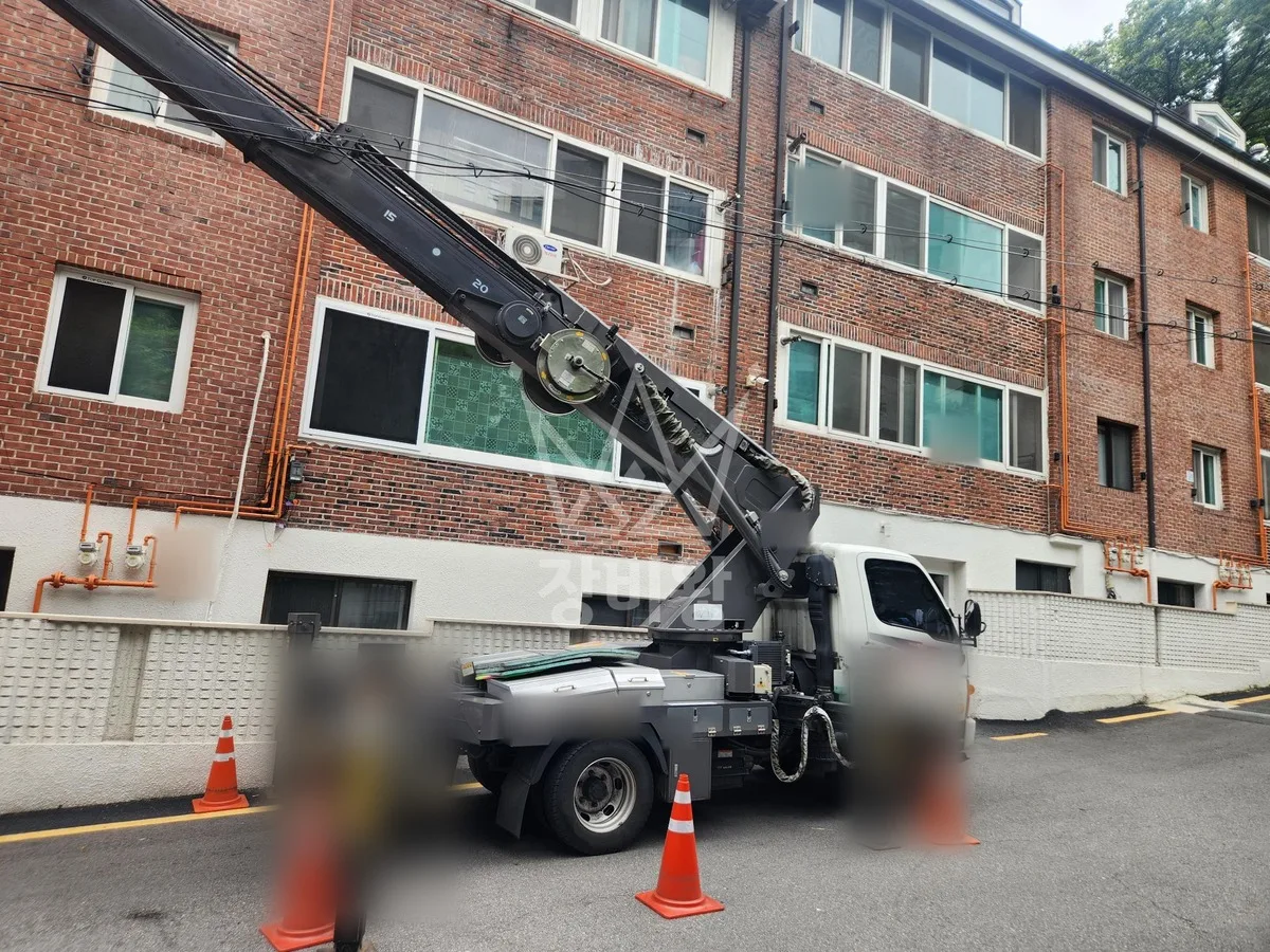 서울 서초구 방배동 스카이차 외벽 작업 작업 현장