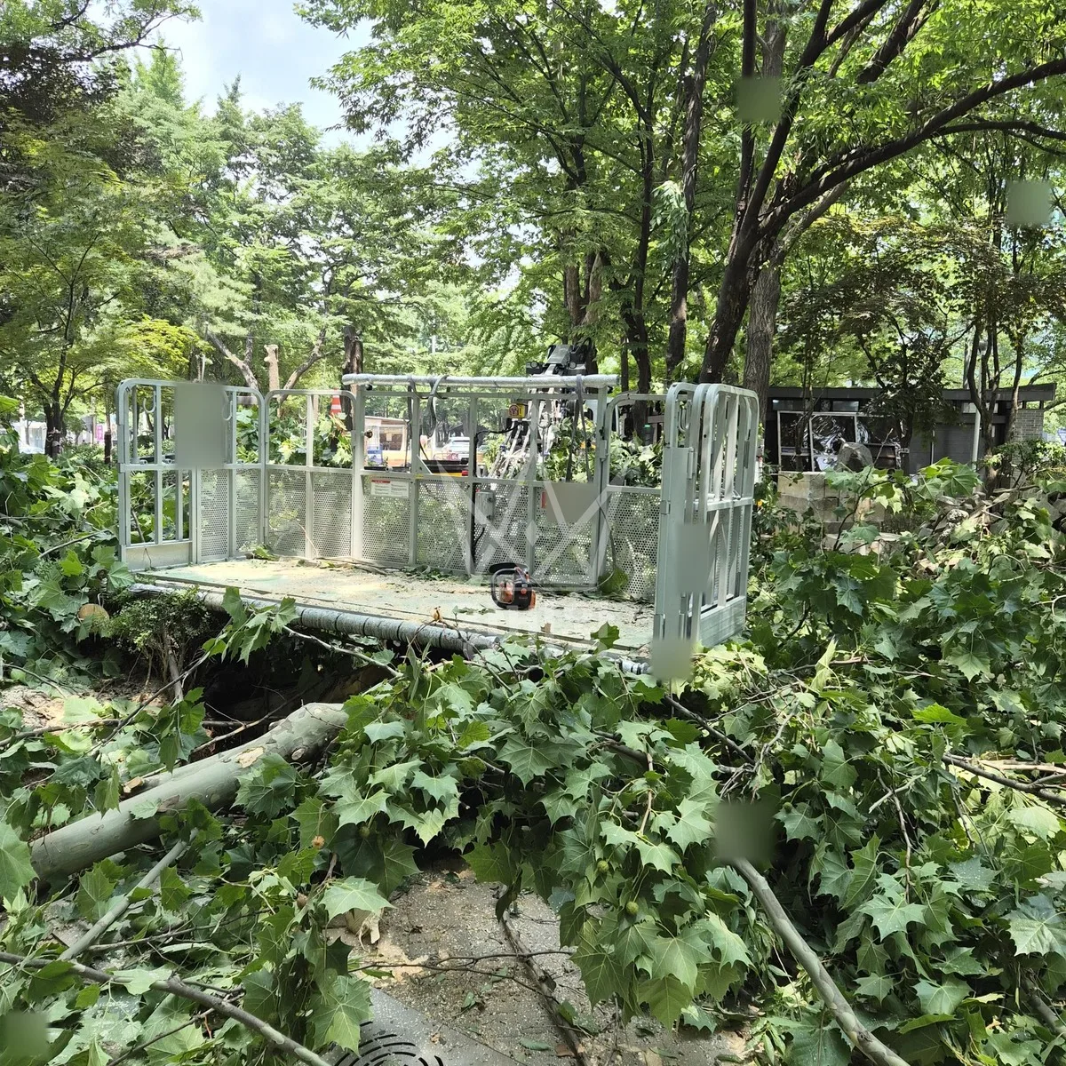 서울 구로구 스카이차 외벽 작업 작업 현장