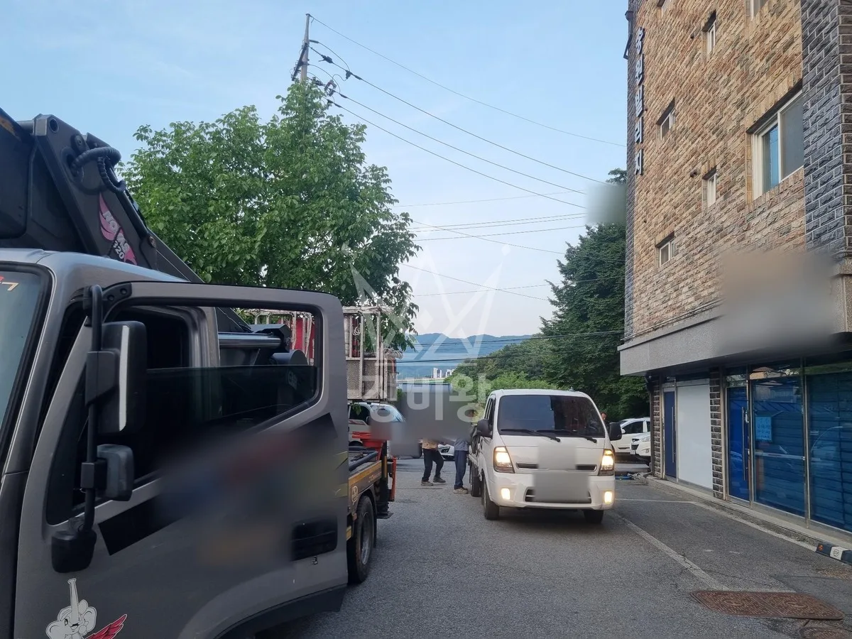 경기 남양주시 진건읍 스카이차 간판 작업 현장