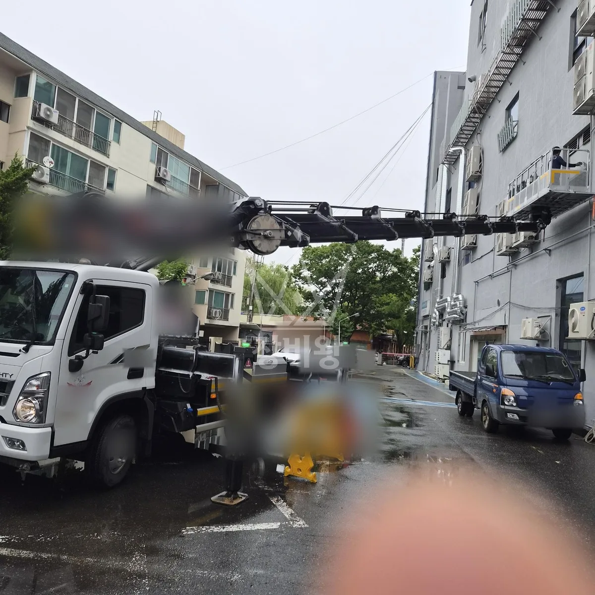 대전 동구 삼괴동 스카이차 외벽 작업 작업 현장