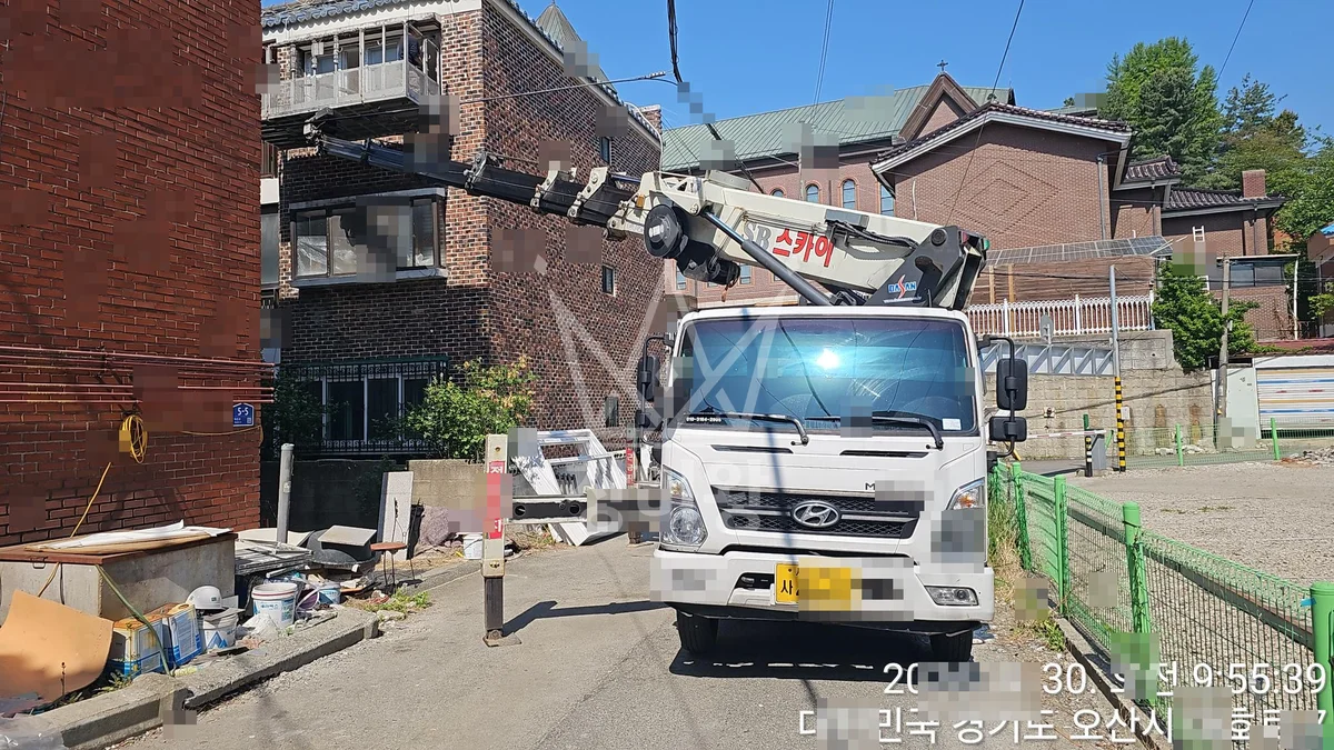 경기 오산시 오산동 스카이차 외벽 작업 작업 현장
