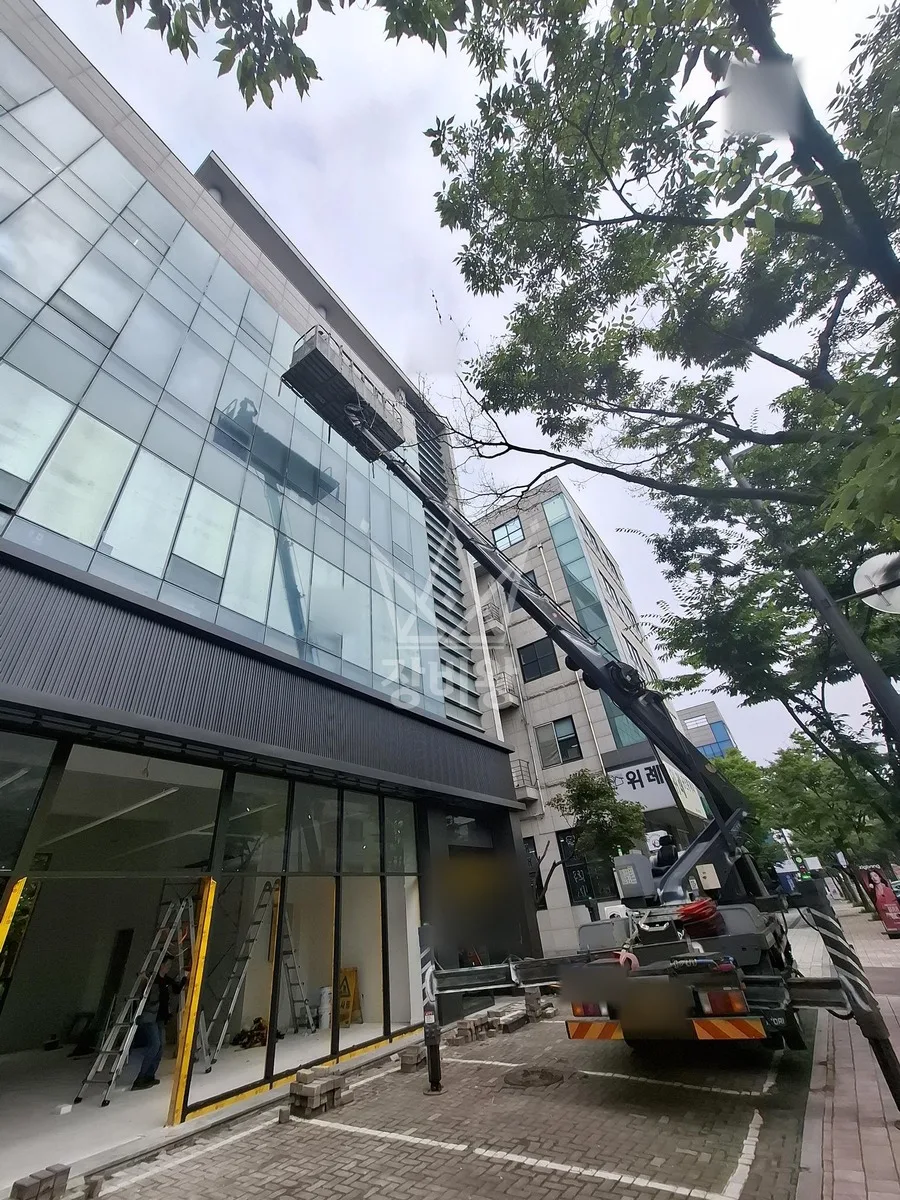 제주 제주시 스카이차 간판 작업 현장