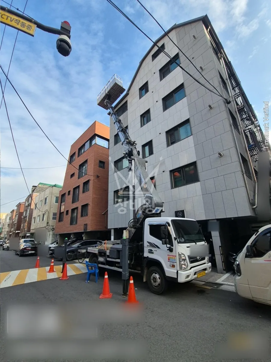 서울 송파구 석촌동 스카이차 외벽 작업 작업 현장