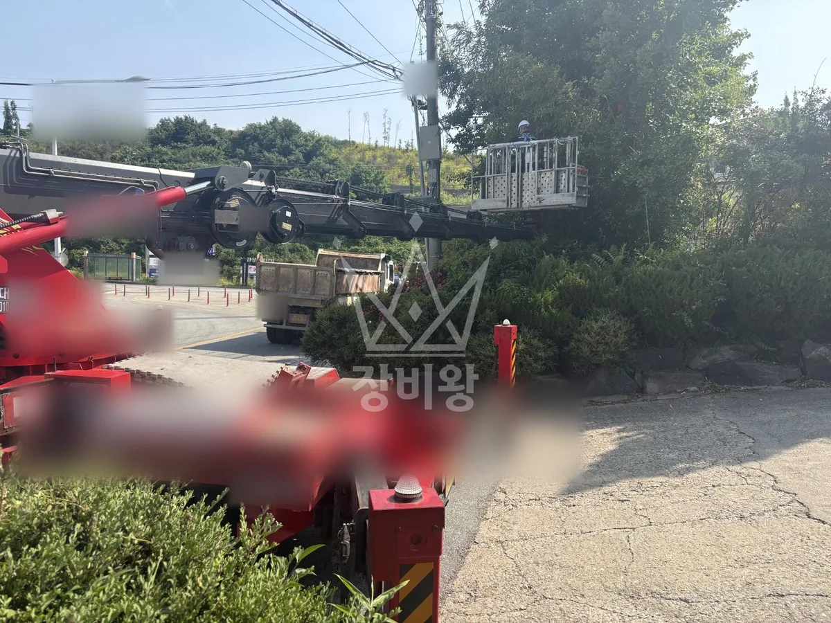 충남 계룡시 스카이차 에어컨 작업 현장