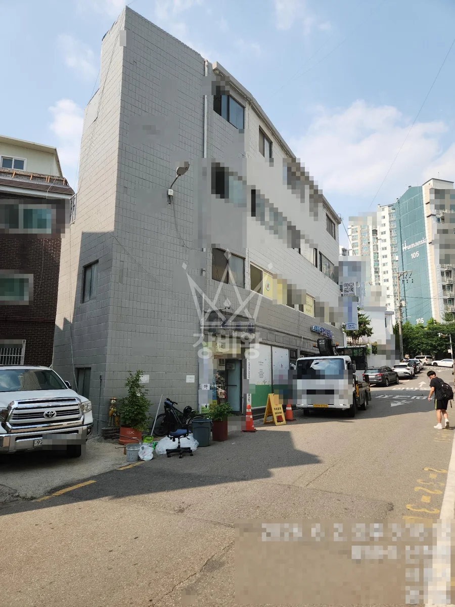 경기 안양시동안구 스카이차 간판 작업 현장