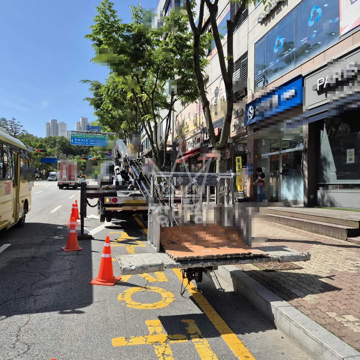 경기 용인시 스카이차 외벽 작업 작업 현장