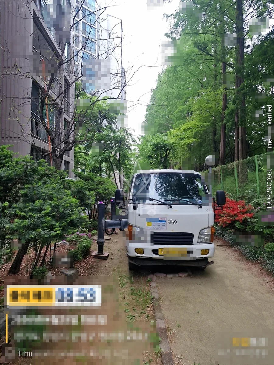 경기 연천군 전곡읍 늘목리 스카이차 자재 양중 작업 현장
