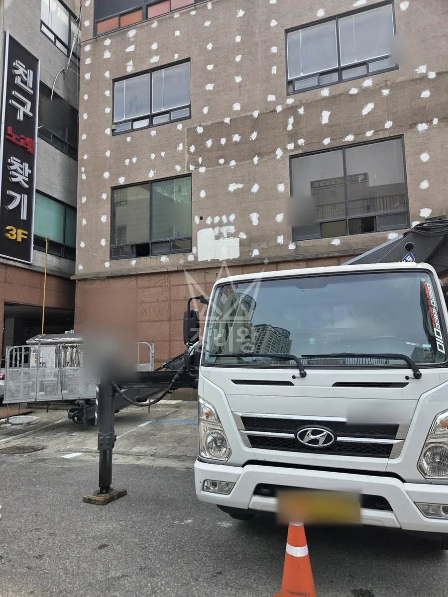 인천 연수구 연수동 스카이차 외벽 작업 작업 현장