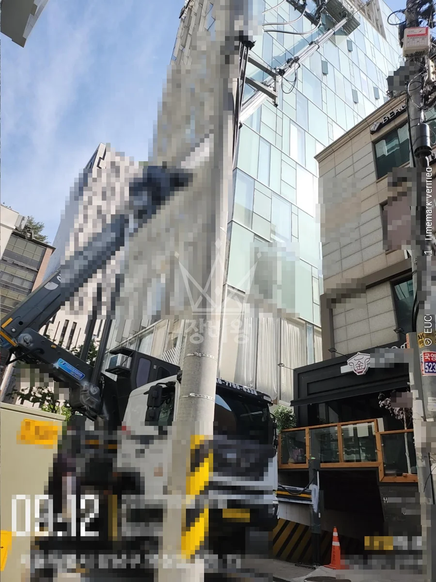 서울 강남구 자곡동 스카이차 철골 작업 현장