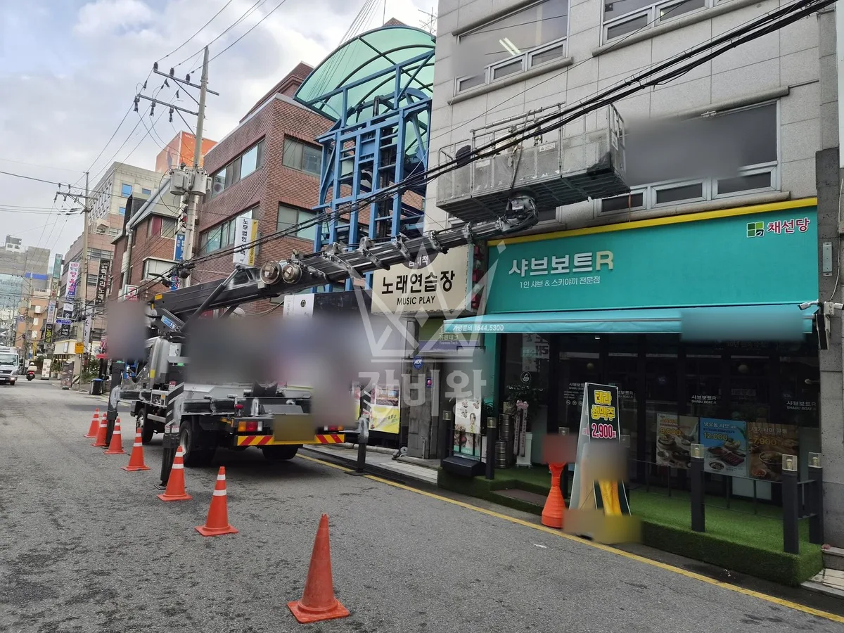 서울 서초구 원지동 스카이차 수목 관리 작업 현장