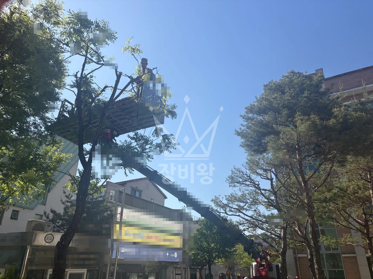 대전 유성구 하기동 스카이차 외벽 작업 작업 현장