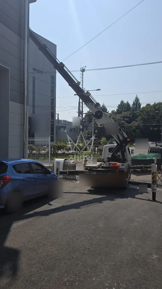 경기 용인시기흥구 스카이차 외벽 작업 작업 현장