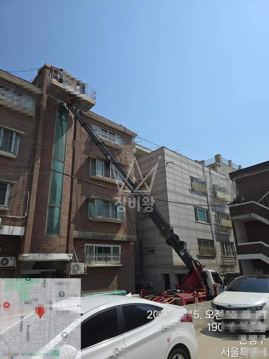 서울 은평구 수색동 스카이차 유리 작업 현장
