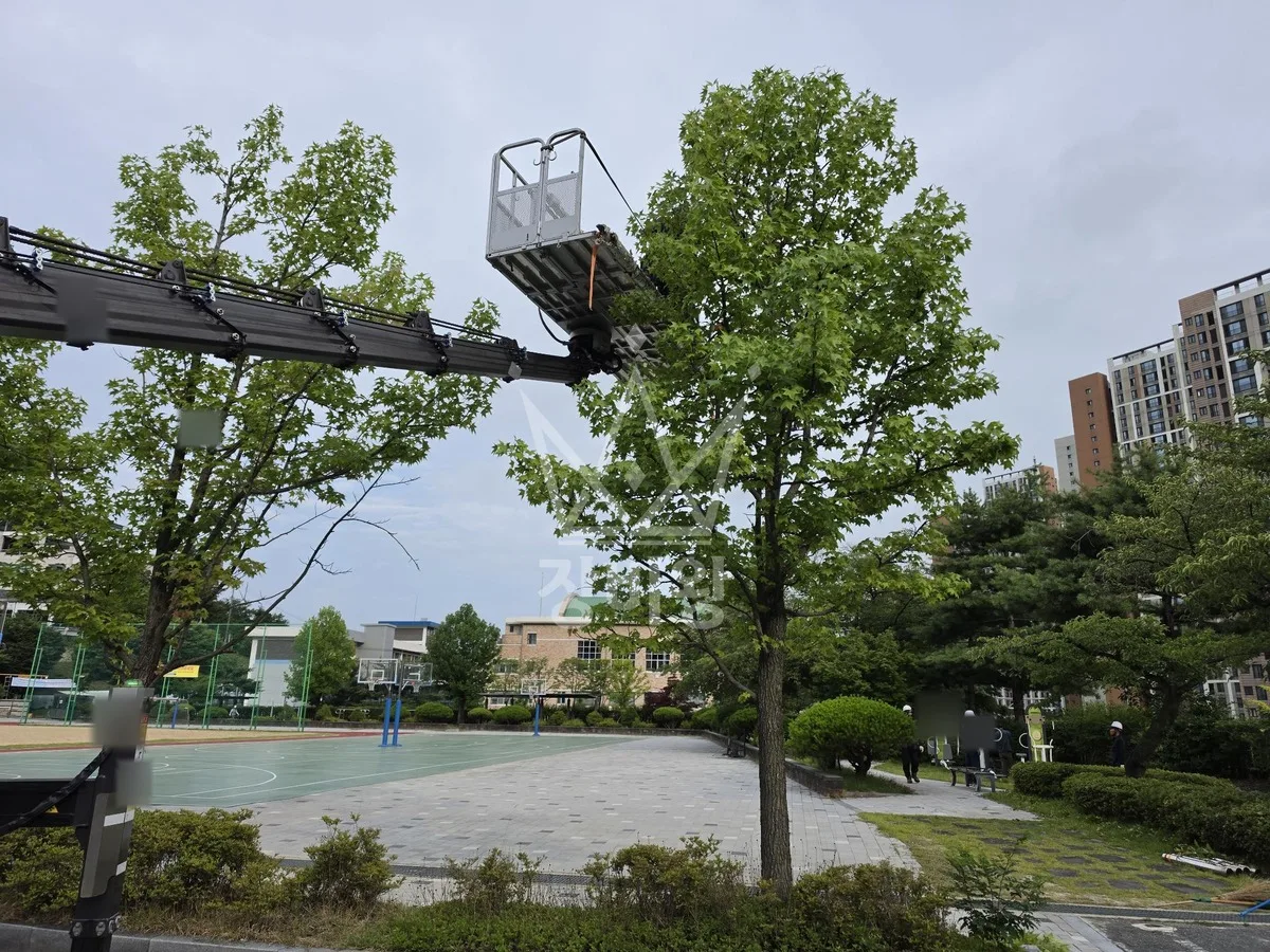 대전 동구 스카이차 외벽 작업 작업 현장