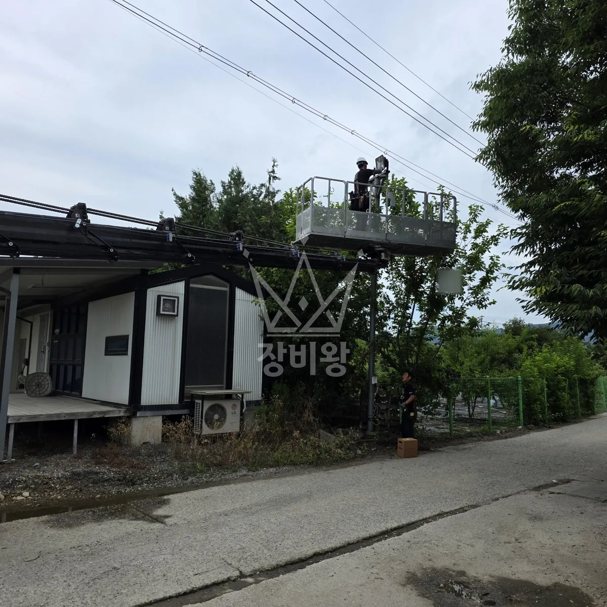 전북 정읍시 스카이차 에어컨 작업 현장