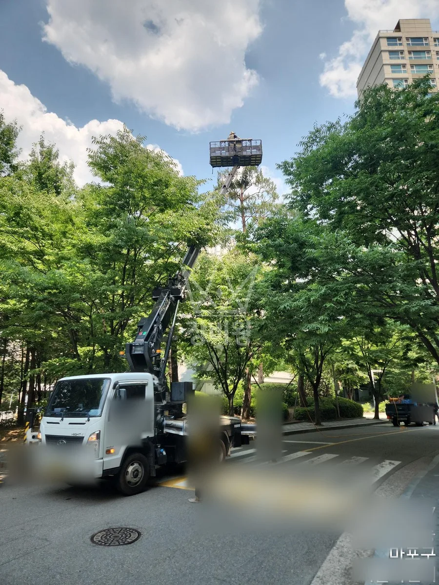 서울 마포구 성산동 스카이차 CCTV 작업 현장