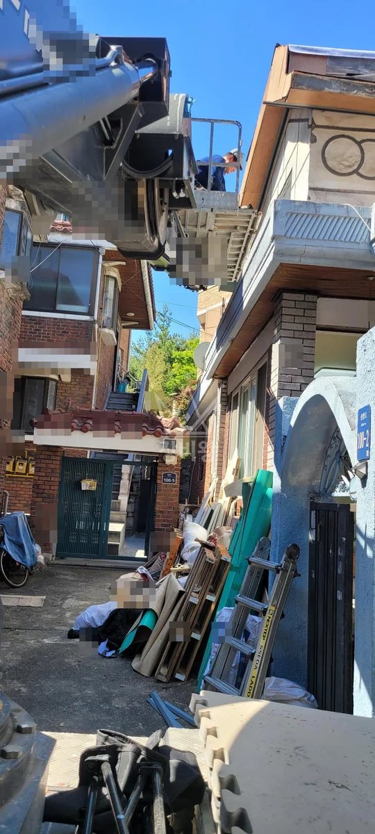 제주 제주시 스카이차 간판 작업 현장