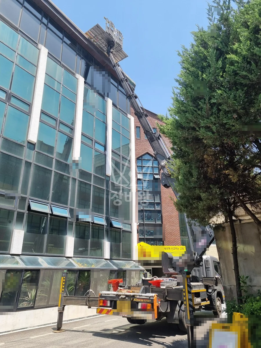 서울 중랑구 중화동 스카이차 외벽 작업 작업 현장