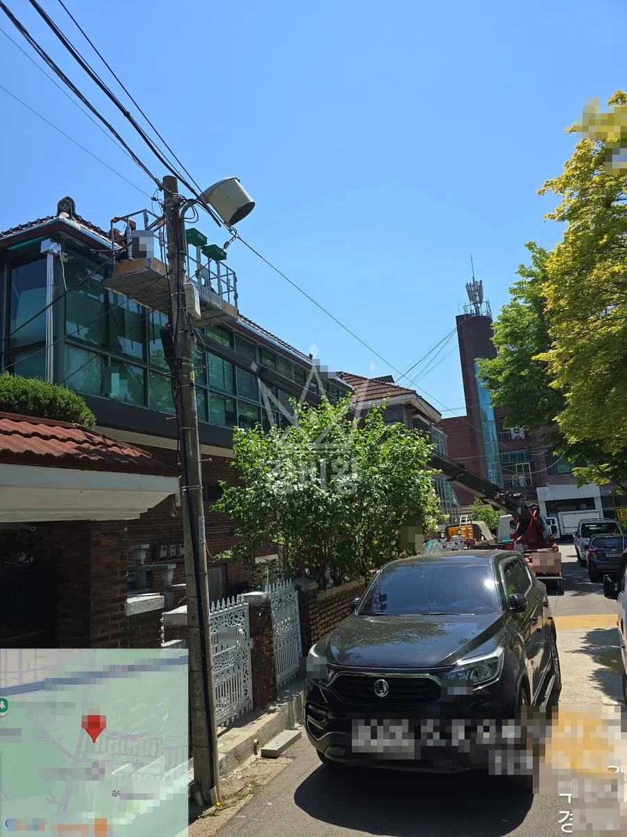 경기 화성시만세구 팔탄면 월문리 스카이차 철골 작업 현장