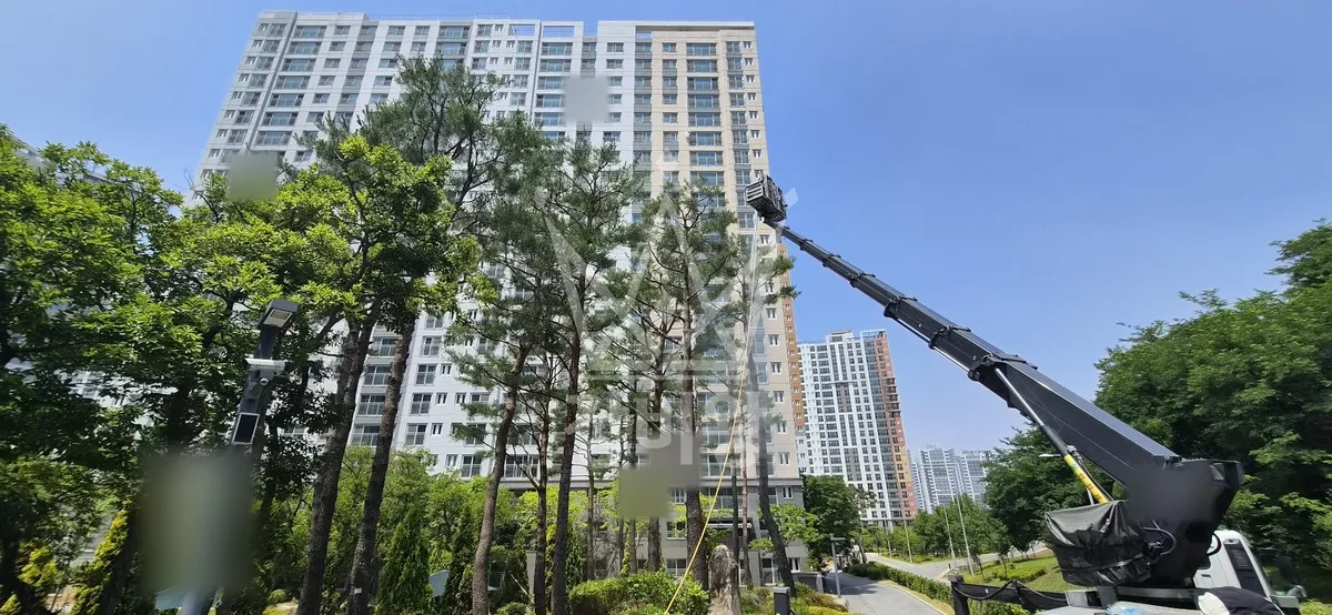 경기 고양시일산동구 식사동 스카이차 외벽 작업 작업 현장