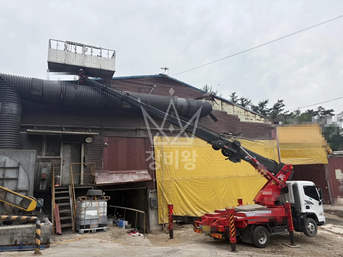 충북 청주시 스카이차 외벽 작업 작업 현장
