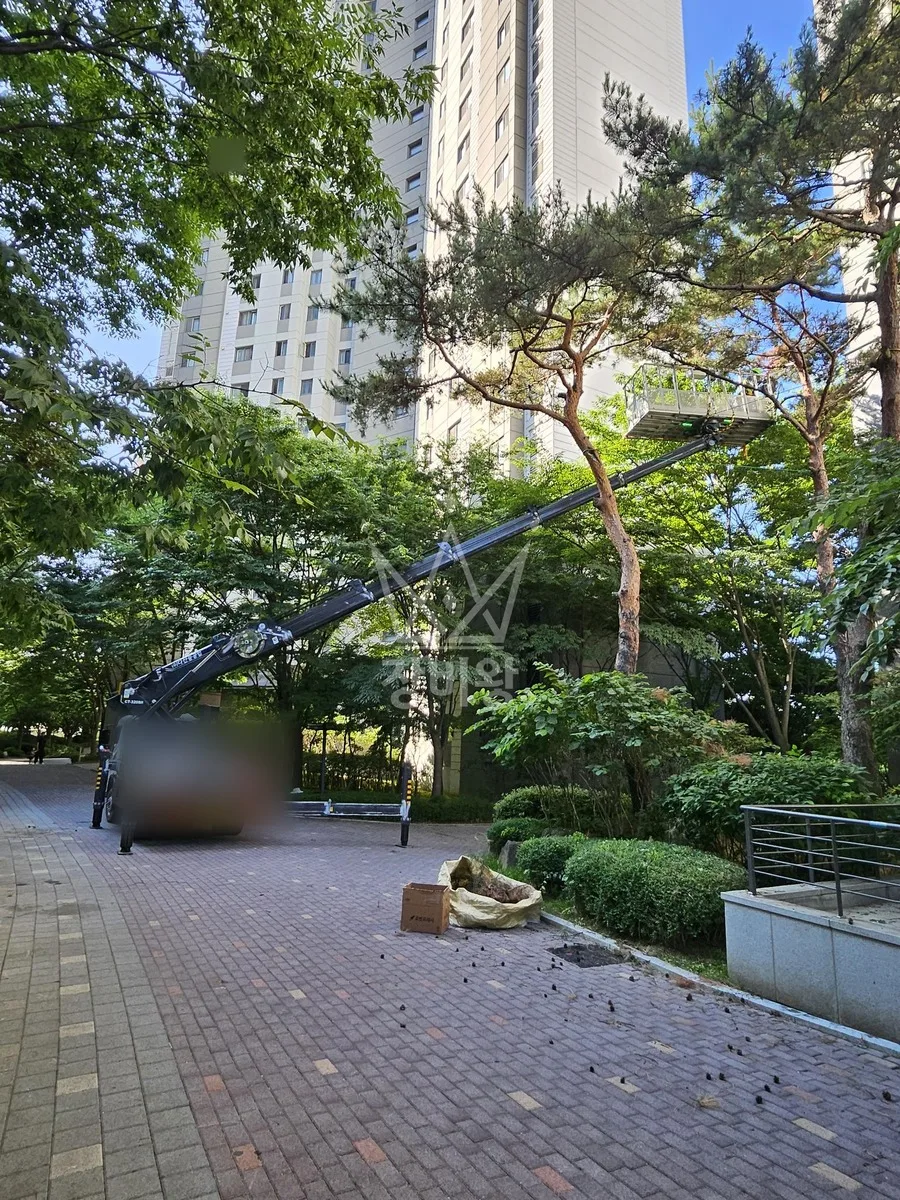 경기 안양시만안구 스카이차 외벽 작업 작업 현장