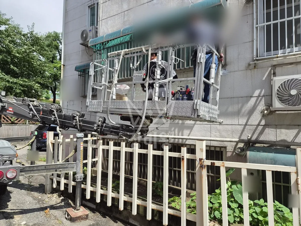 인천 계양구 스카이차 철골 작업 현장