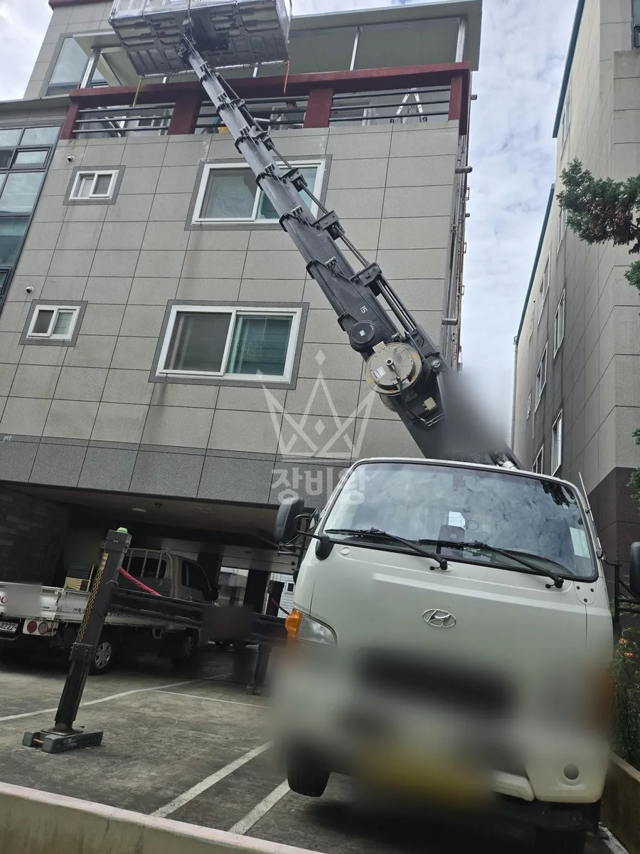 울산 중구 스카이차 유리 작업 현장