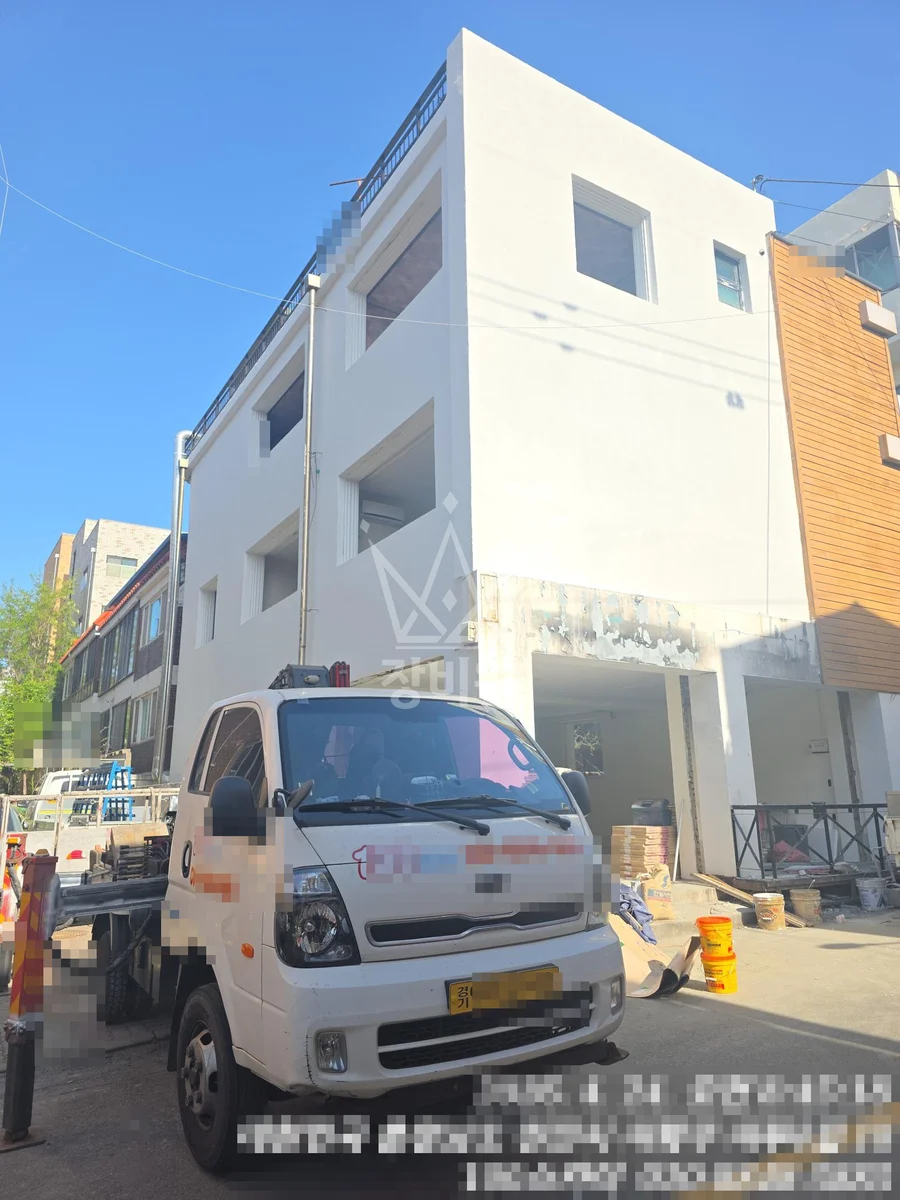 충남 청양군 정산면 용두리 스카이차 조경 작업 현장
