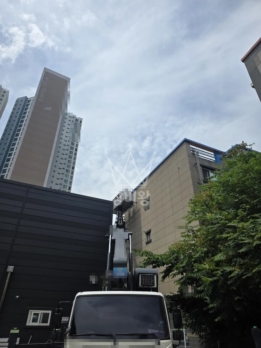 경북 상주시 오대동 스카이차 외벽 작업 작업 현장