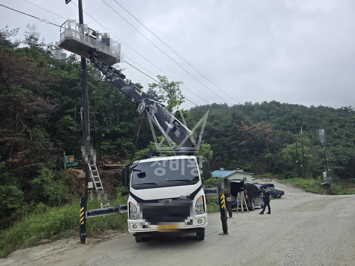 경기 포천시 설운동 스카이차 에어컨 작업 현장
