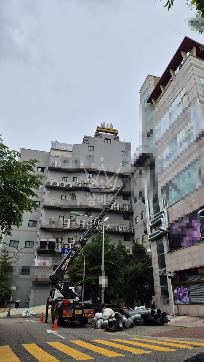 제주 제주시 조천읍 북촌리 스카이차 간판 작업 현장