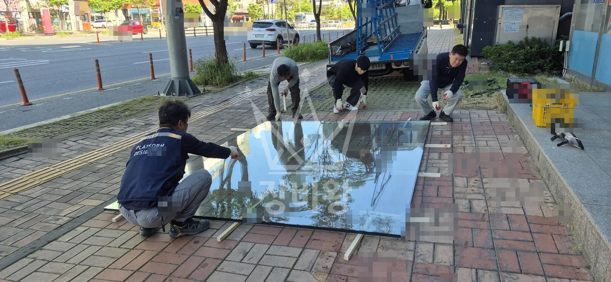 대전 서구 용촌동 스카이차 외벽 작업 작업 현장