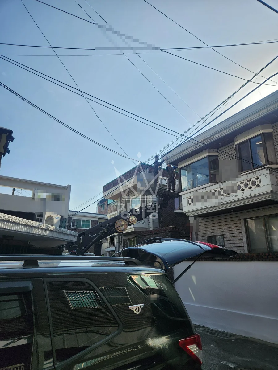 서울 서대문구 옥천동 스카이차 외벽 작업 작업 현장