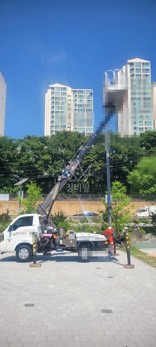 서울 동대문구 스카이차 간판 작업 현장