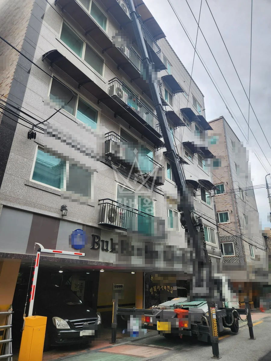 서울 도봉구 창동 스카이차 간판 작업 현장