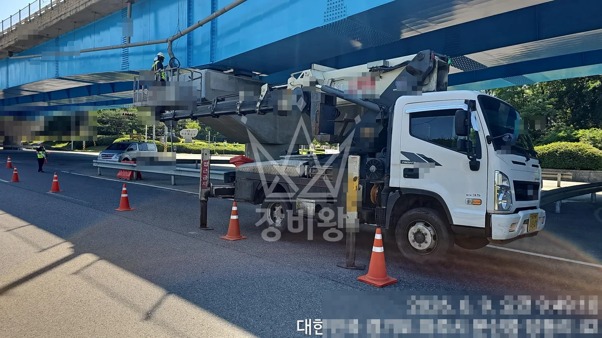 경기 파주시 와동동 스카이차 외벽 작업 작업 현장