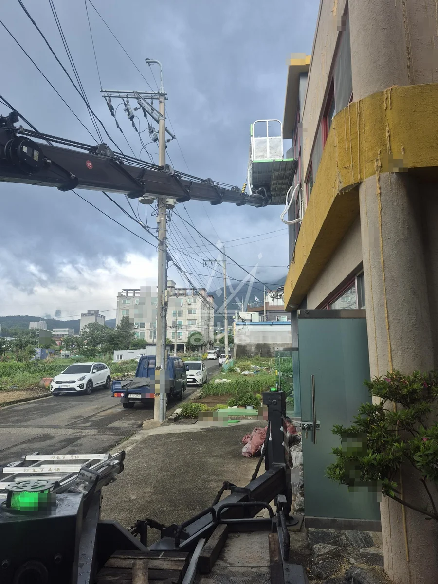 울산 중구 교동 스카이차 에어컨 작업 현장