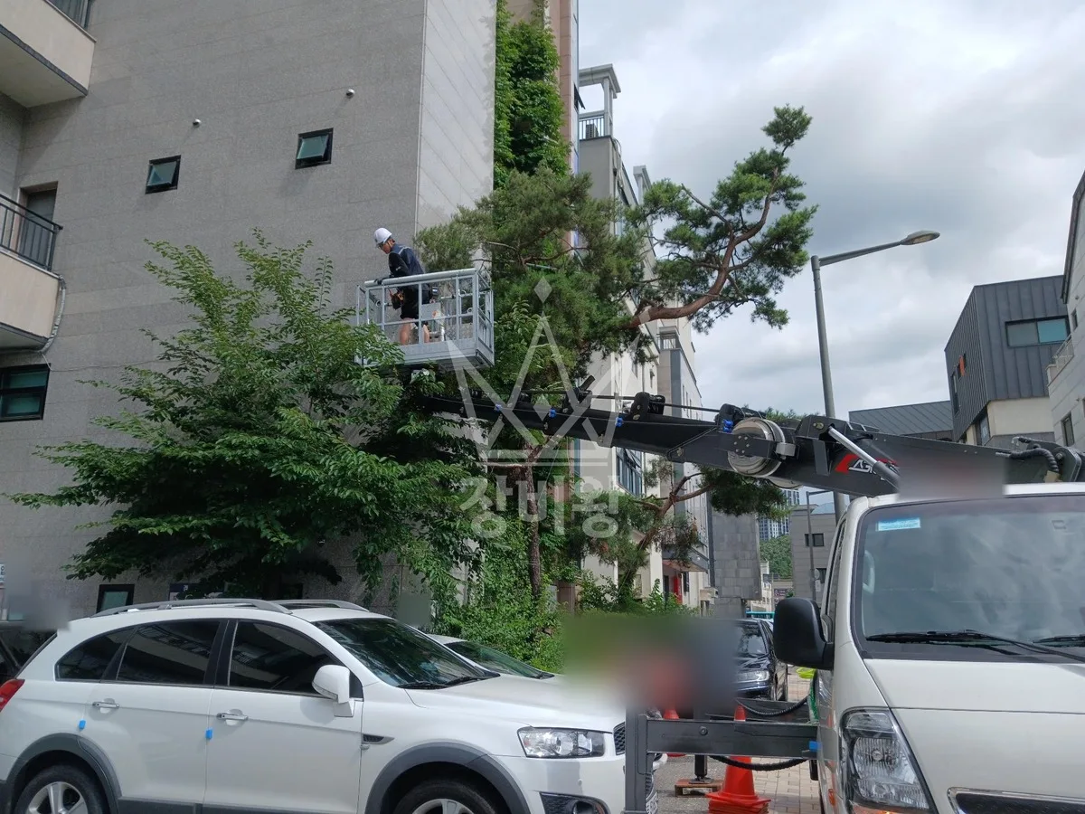 경기 광주시 직동 스카이차 에어컨 작업 현장
