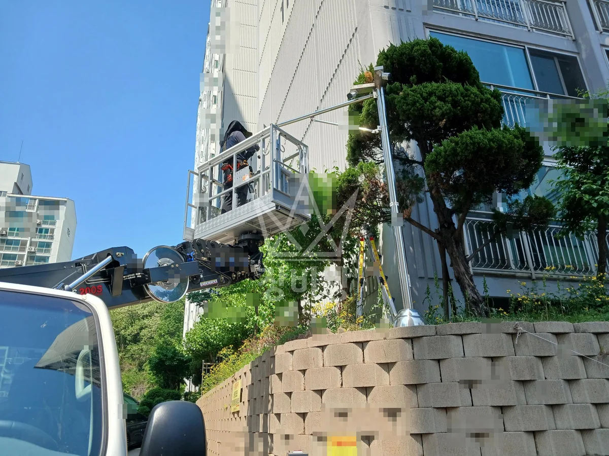 인천 남동구 간석동 스카이차 철골 작업 현장