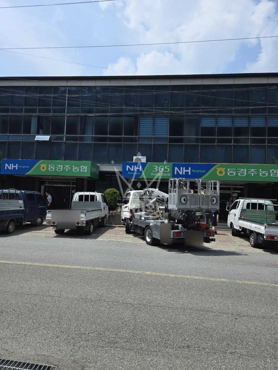경북 안동시 신안동 스카이차 철골 작업 현장