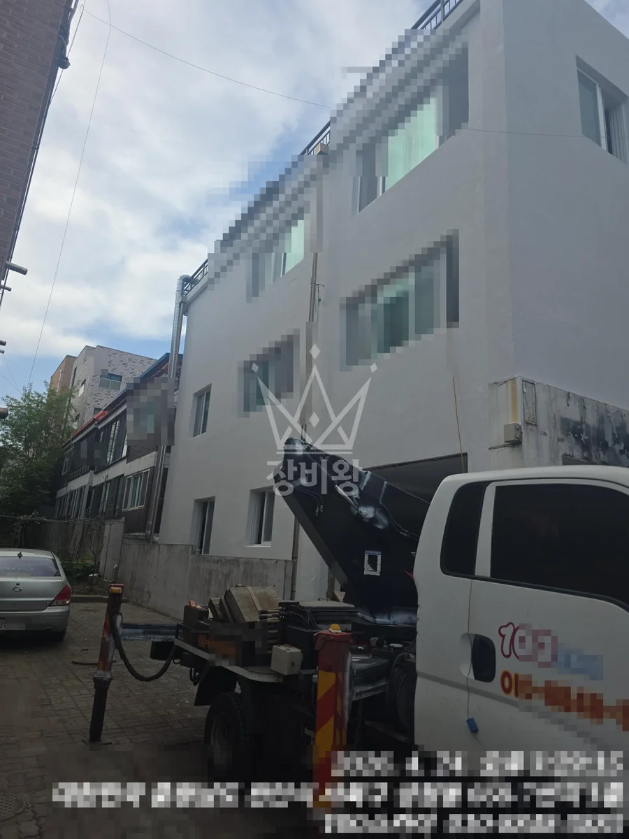충남 스카이차 외벽 작업 작업 현장