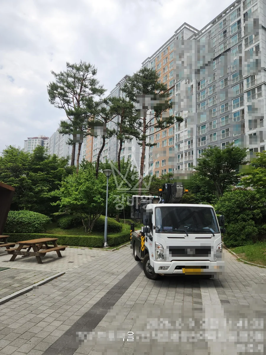 경기 연천군 중면 합수리 스카이차 외벽 작업 작업 현장