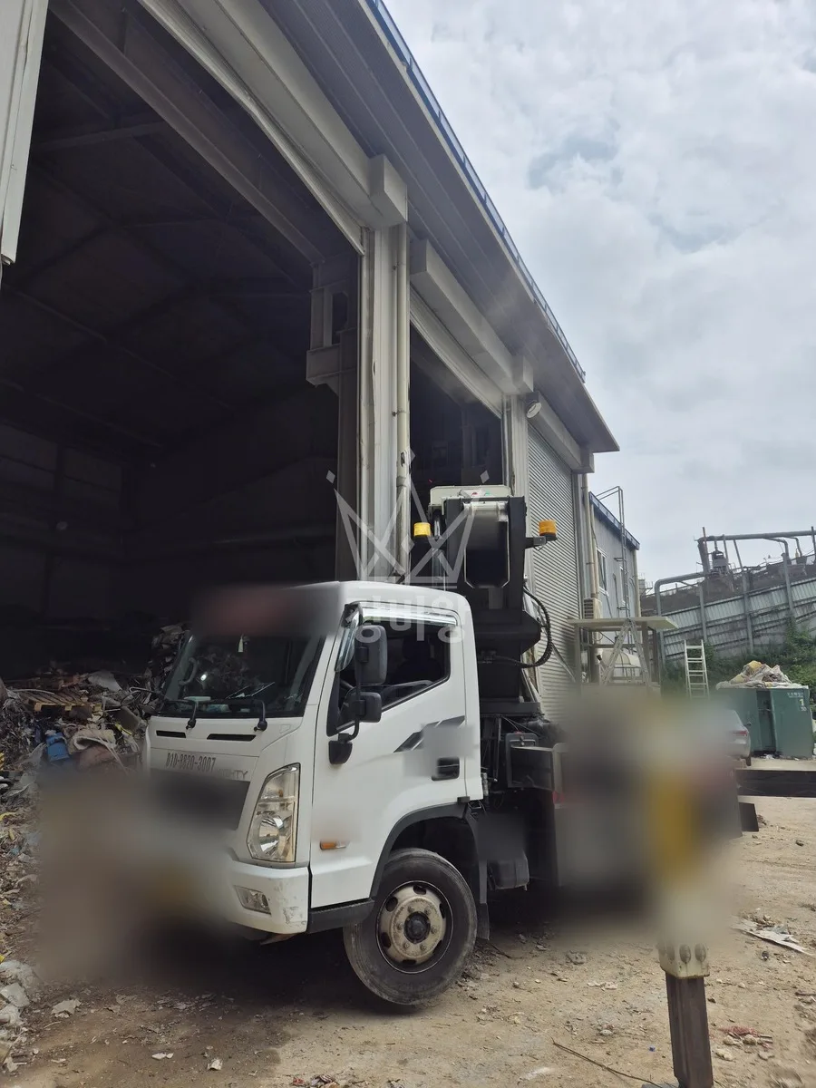 경남 하동군 스카이차 지붕 공사 작업 현장