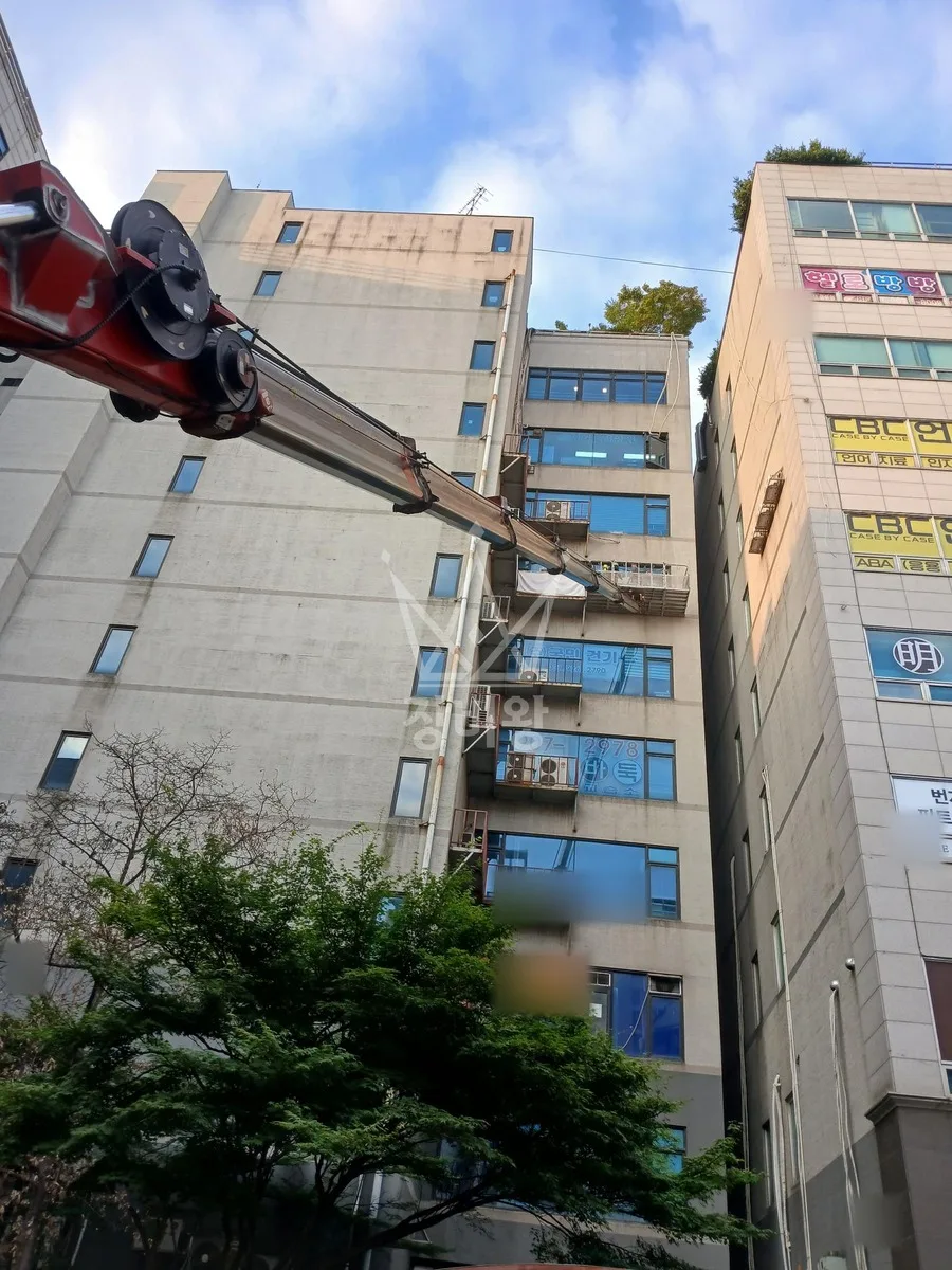 경기 고양시 스카이차 외벽 작업 작업 현장